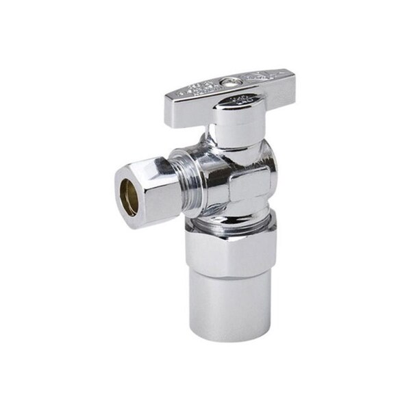 Tinkertools B & K 190-732HC Lead Free Angle Stop Chrome Plated - 0.5 in. CPVC x 0.38 in. OD TI157496 - main